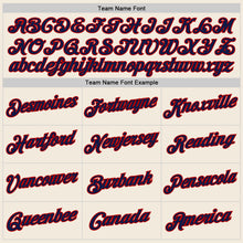 Load image into Gallery viewer, Custom Stitched Cream Navy-Red Sports Pullover Sweatshirt Hoodie