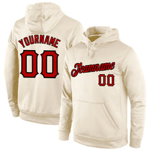 Load image into Gallery viewer, Custom Stitched Cream Red-Black Sports Pullover Sweatshirt Hoodie