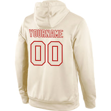 Load image into Gallery viewer, Custom Stitched Cream Cream-Red Sports Pullover Sweatshirt Hoodie
