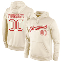Load image into Gallery viewer, Custom Stitched Cream Cream-Red Sports Pullover Sweatshirt Hoodie