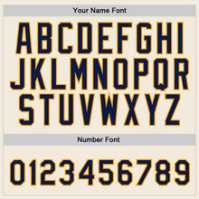 Load image into Gallery viewer, Custom Stitched Cream Navy-Gold Sports Pullover Sweatshirt Hoodie