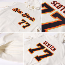 Load image into Gallery viewer, Custom Stitched Cream Black-Orange Sports Pullover Sweatshirt Hoodie