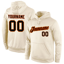 Load image into Gallery viewer, Custom Stitched Cream Black-Orange Sports Pullover Sweatshirt Hoodie