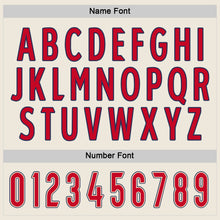 Load image into Gallery viewer, Custom Cream Red-Navy Hockey Jersey