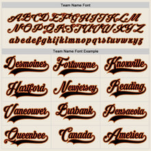 Load image into Gallery viewer, Custom Cream Black-Orange Hockey Jersey