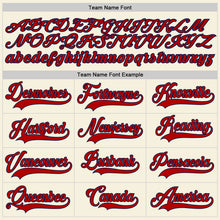 Load image into Gallery viewer, Custom Cream Red-Navy Authentic Baseball Jersey