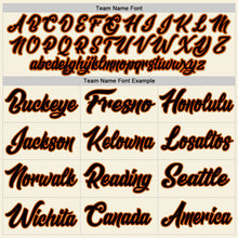 Load image into Gallery viewer, Custom Cream Black Orange-Old Gold Authentic Baseball Jersey