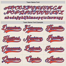 Load image into Gallery viewer, Custom Cream Orange-Royal Hockey Jersey