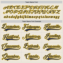 Load image into Gallery viewer, Custom Cream Navy-Gold Hockey Jersey