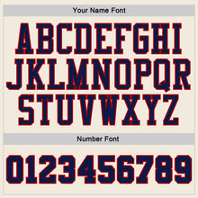 Load image into Gallery viewer, Custom Stitched Cream Navy Pinstripe Navy-Red Sports Pullover Sweatshirt Hoodie