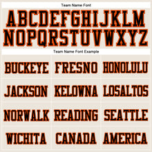 Load image into Gallery viewer, Custom Cream Black-Orange Stitched Cuffed Knit Hat