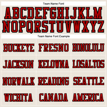 Load image into Gallery viewer, Custom Cream Red-Black Stitched Cuffed Knit Hat