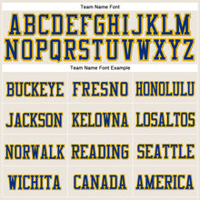 Load image into Gallery viewer, Custom Cream Royal-Gold Stitched Cuffed Knit Hat