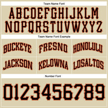 Load image into Gallery viewer, Custom Cream Black-Orange Authentic Throwback Basketball Shorts