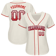 Load image into Gallery viewer, Custom Cream Red-Navy Authentic Drift Fashion Baseball Jersey