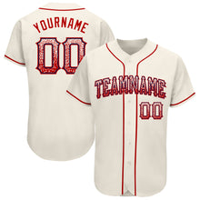 Load image into Gallery viewer, Custom Cream Red-Navy Authentic Drift Fashion Baseball Jersey