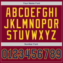 Load image into Gallery viewer, Custom Crimson Navy-Gold Authentic Throwback Rib-Knit Baseball Jersey Shirt