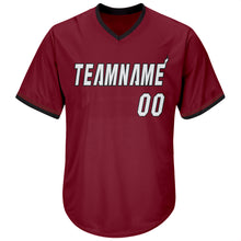 Load image into Gallery viewer, Custom Crimson White-Black Authentic Throwback Rib-Knit Baseball Jersey Shirt
