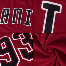 Load image into Gallery viewer, Custom Crimson White-Black Authentic Throwback Rib-Knit Baseball Jersey Shirt
