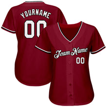 Load image into Gallery viewer, Custom Crimson White-Black Authentic Baseball Jersey