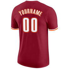 Load image into Gallery viewer, Custom Crimson White-Orange Performance T-Shirt