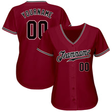 Load image into Gallery viewer, Custom Crimson Black-White Authentic Baseball Jersey