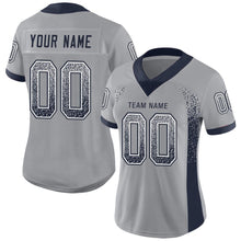 Load image into Gallery viewer, Custom Light Gray Navy-White Drift Fashion Football Jersey
