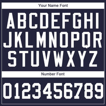 Load image into Gallery viewer, Custom Navy White Baseball Jersey