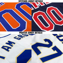 Load image into Gallery viewer, Custom Navy Orange Baseball Jersey