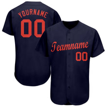 Load image into Gallery viewer, Custom Navy Orange Baseball Jersey