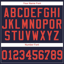 Load image into Gallery viewer, Custom Navy Orange Baseball Jersey