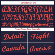 Load image into Gallery viewer, Custom Navy Orange Baseball Jersey