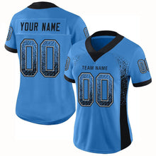 Load image into Gallery viewer, Custom Powder Blue Black-Gray Drift Fashion Football Jersey