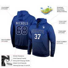 Load image into Gallery viewer, Custom Stitched Royal Navy-White Fade Fashion Sports Pullover Sweatshirt Hoodie