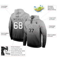 Load image into Gallery viewer, Custom Stitched Gray White-Black Fade Fashion Sports Pullover Sweatshirt Hoodie