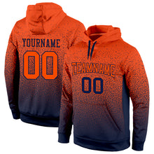 Load image into Gallery viewer, Custom Stitched Navy Orange Fade Fashion Sports Pullover Sweatshirt Hoodie
