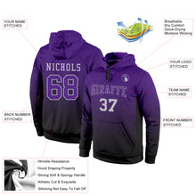 Load image into Gallery viewer, Custom Stitched Black Purple-Gray Fade Fashion Sports Pullover Sweatshirt Hoodie