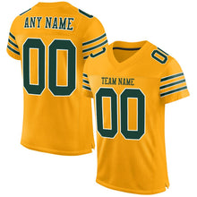 Load image into Gallery viewer, Custom Gold Green-White Mesh Authentic Football Jersey