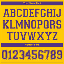 Load image into Gallery viewer, Custom Gold Purple V-Neck Basketball Jersey - Fcustom