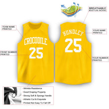 Load image into Gallery viewer, Custom Gold White Round Neck Basketball Jersey - Fcustom