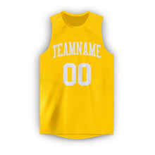Load image into Gallery viewer, Custom Gold White Round Neck Basketball Jersey - Fcustom
