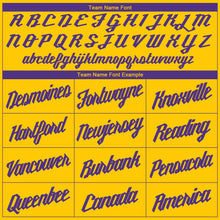 Load image into Gallery viewer, Custom Gold Purple Round Neck Basketball Jersey - Fcustom