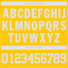 Load image into Gallery viewer, Custom Gold White V-Neck Basketball Jersey - Fcustom