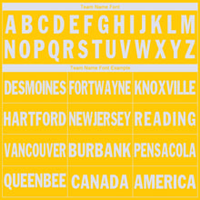 Load image into Gallery viewer, Custom Gold White V-Neck Basketball Jersey - Fcustom