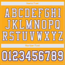 Load image into Gallery viewer, Custom Gold White-Purple Mesh Authentic Football Jersey