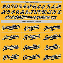 Load image into Gallery viewer, Custom Gold Black-White Authentic Baseball Jersey