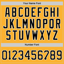 Load image into Gallery viewer, Custom Gold Black-White Authentic Throwback Rib-Knit Baseball Jersey Shirt