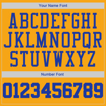 Load image into Gallery viewer, Custom Gold Royal-White Authentic Throwback Rib-Knit Baseball Jersey Shirt