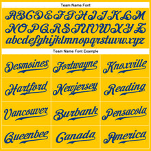 Load image into Gallery viewer, Custom Gold Royal-White Authentic Baseball Jersey