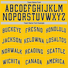 Load image into Gallery viewer, Custom Gold Black-White Authentic Throwback Basketball Jersey